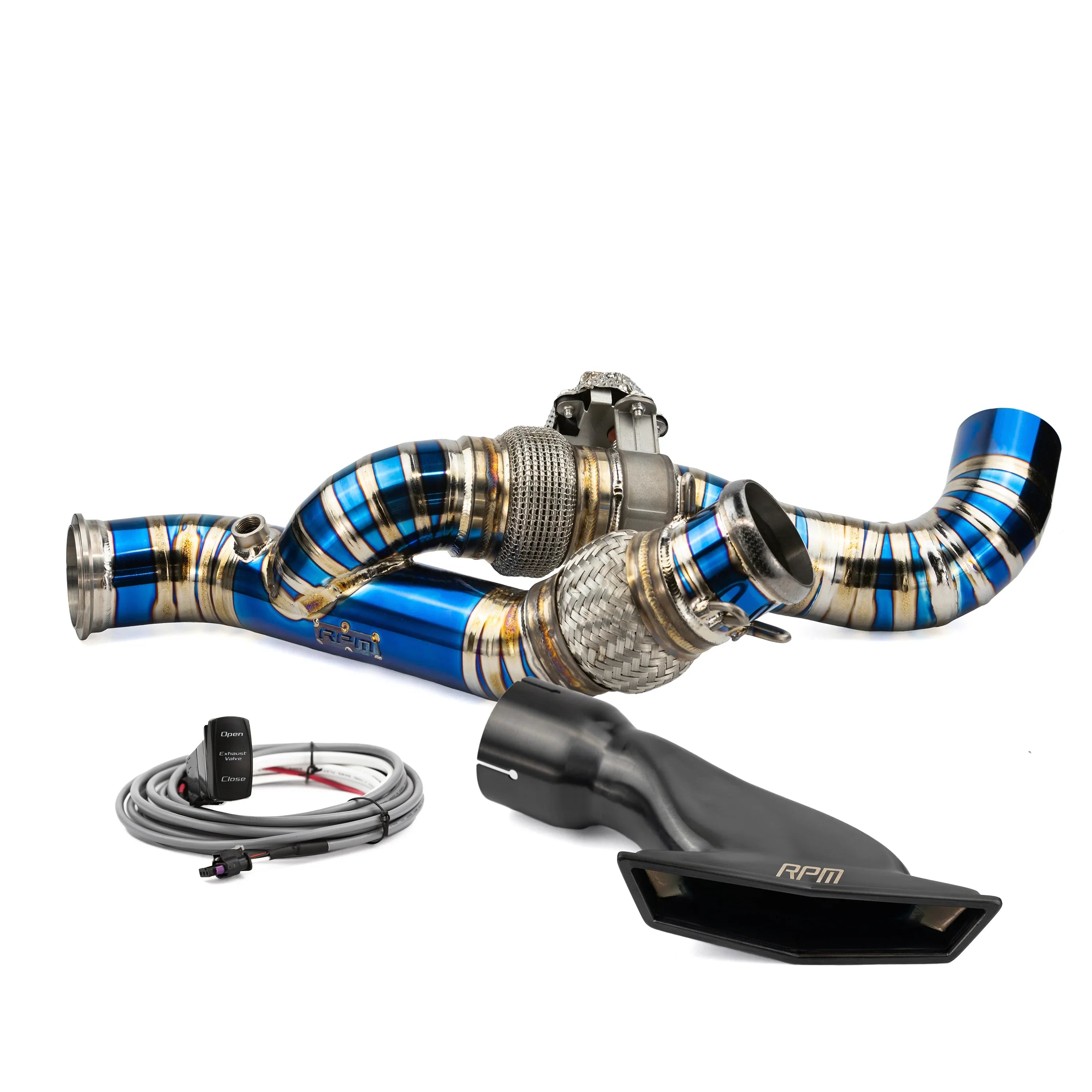 RPM Can-Am Maverick R TITANIUM 3" E-Valve Mid Pipe / Electronic Dump Valve
